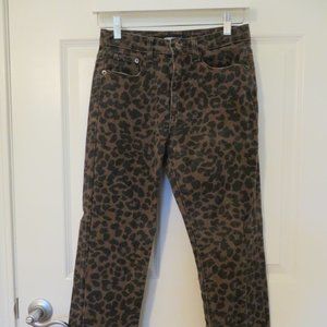Women's Leopard, Straight Leg Jeans in XS